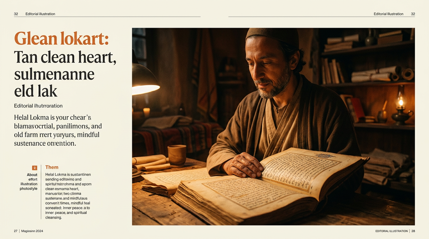 A wide, cinematic shot of a person sitting in a quiet, softly lit room reading an old manuscript, portraying inner peace, reflection, and spiritual cleansing, 16:9 aspect ratio.